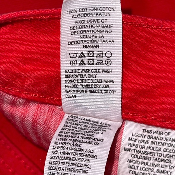 Lucky Brand Women’s Red Slim Sienna Boyfriend Distressed Jeans Size 8/29 - Picture 10 of 11